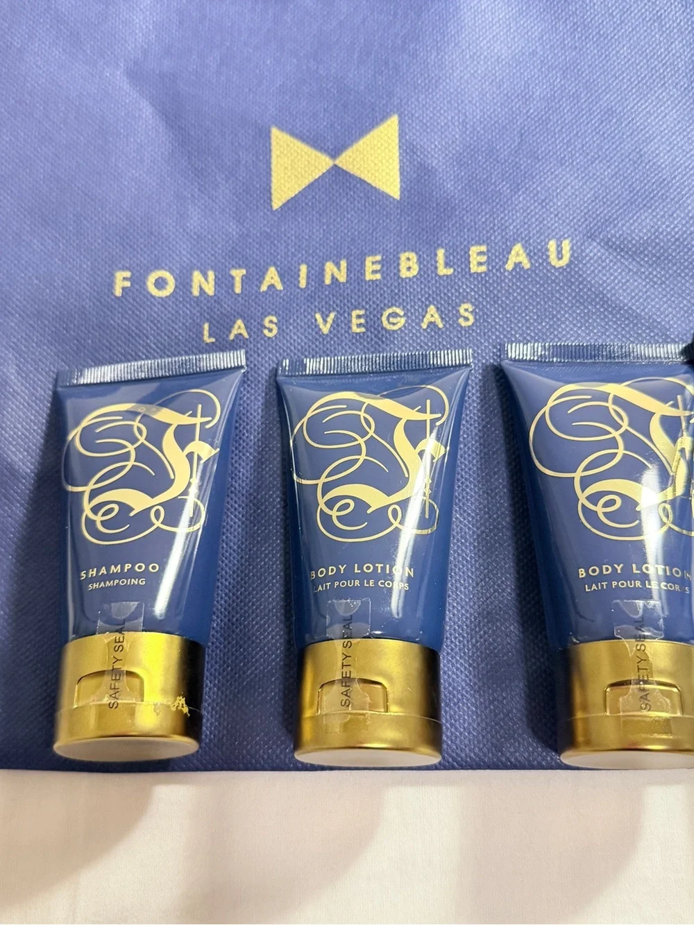 New Fontainebleau Las Vegas Hotel Toiletries Set – 1 Shampoo & 2 Body Lotion